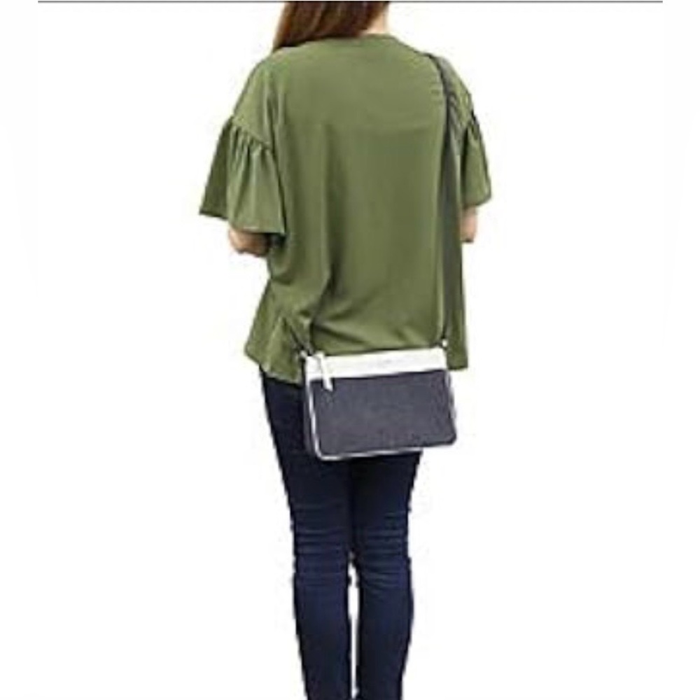 Kate Spade Denim Cameron Blue White Colorblock Top Zip Crossbody Retail $349 - Picture 12 of 12